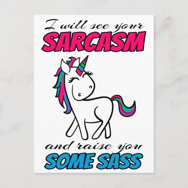 Postal Veré Tu Sarcasmo Y Te Levantaré Un Poco De Sass (Anverso)