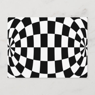 Postal Verificadores de redondeo de ilusión óptica Blanco