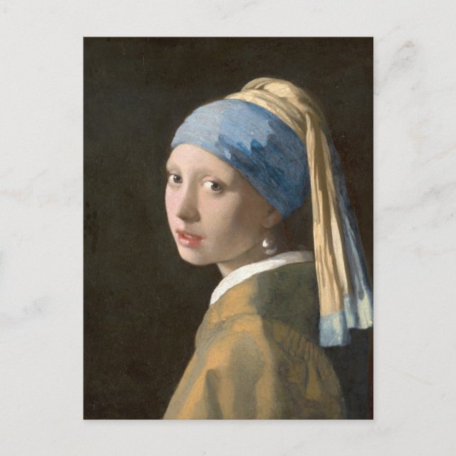 Postal VERMEER Chica con Pearl Earring (Anverso)