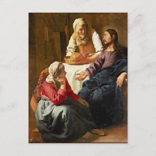 Postal Vermeer - Cristo en la Casa de Martha y María