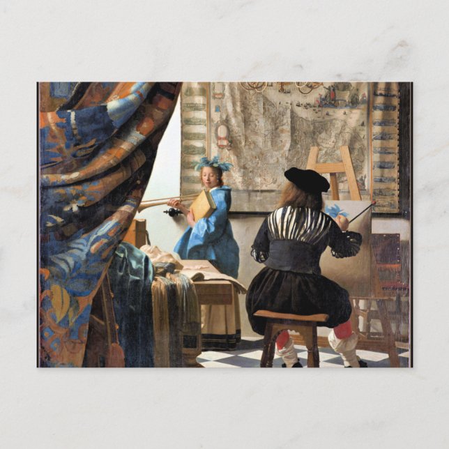 Postal Vermeer - El arte de la pintura (Anverso)