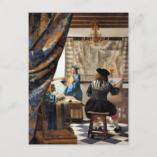 Postal Vermeer - El Arte de Pintar