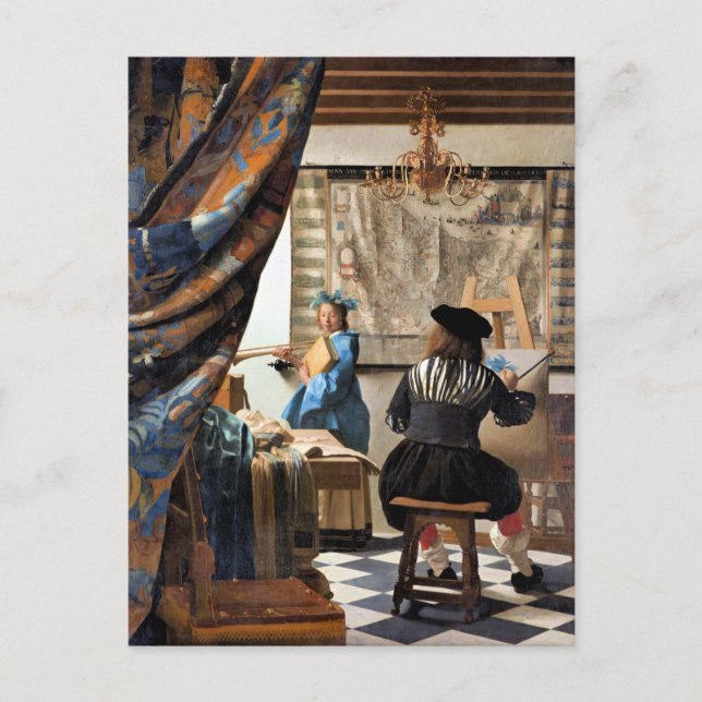 Postal Vermeer - El Arte de Pintar (Anverso)