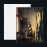 Postal Vermeer - Muchacha leyendo una carta en una ventan<br><div class="desc">Muchacha leyendo una carta en una ventana abierta / Joven mujer leyendo una carta en una ventana abierta - Johannes Vermeer,  1657-1659</div>