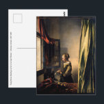 Postal Vermeer - Muchacha leyendo una carta en una ventan<br><div class="desc">Muchacha leyendo una carta en una ventana abierta / Joven mujer leyendo una carta en una ventana abierta - Johannes Vermeer,  1657-1659</div>