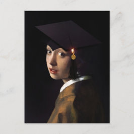 Postal Vermeer Pearl Earring Graduation Cap