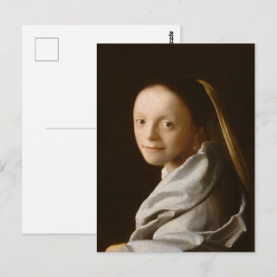 Postal Vermeer - Retrato de una joven Bella Artes