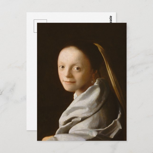 Postal Vermeer - Retrato de una joven Bella Artes (Anverso / Reverso)