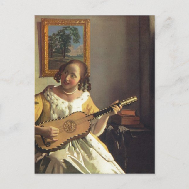 Postal Vermeer van Delft, Jan Die Gitarrenspielerin The G (Anverso)