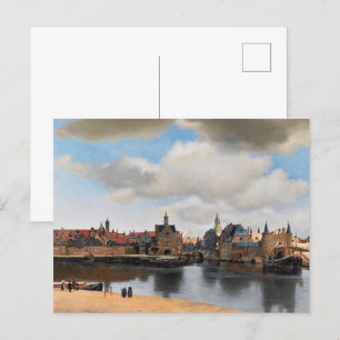 Postal Vermeer - Vista de Delft Pintura de Cityscape