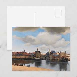 Postal Vermeer - Vista de Delft   Pintura de Cityscape