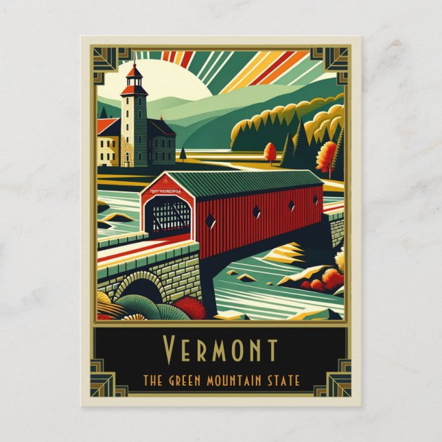 Postal Vermont | Art Deco (Anverso)