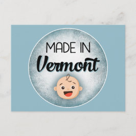 Postal Vermont Baby Funny Blue New Boy Postcard