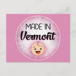 Postal Vermont Baby Funny Pink New Chica Postcard