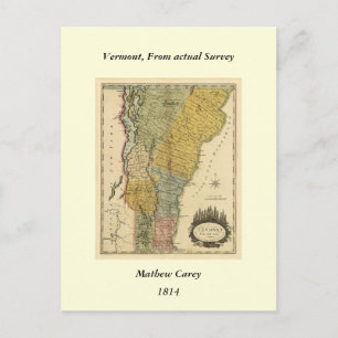 Postal Vermont, de la encuesta real - Mapa de la época 18