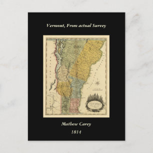 Postal Vermont, de la encuesta real - Mapa de la época 18