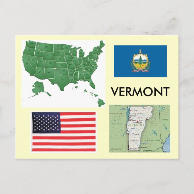 Postal Vermont, Estados Unidos (Anverso)