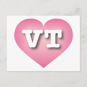 Postal Vermont Pink Fade Heart - Amo la VT