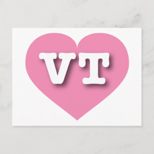 Postal Vermont Pink Heart - Amo la VT