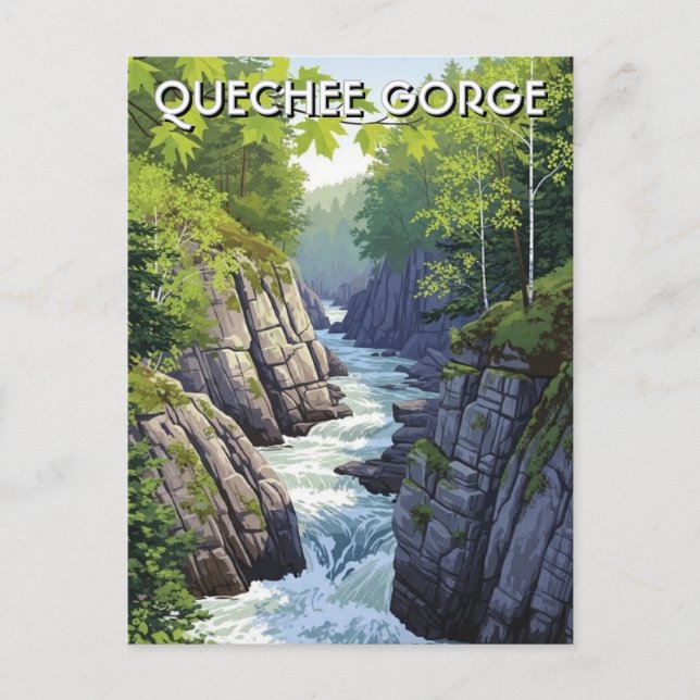 Postal Vermont Quechee Gorge Travel (Anverso)