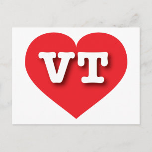 Postal Vermont Red Heart - Amo la VT