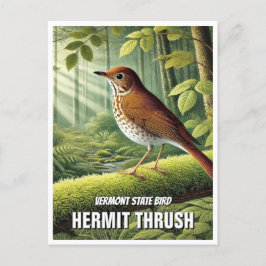 Postal Vermont State Bird Hermit Thrush