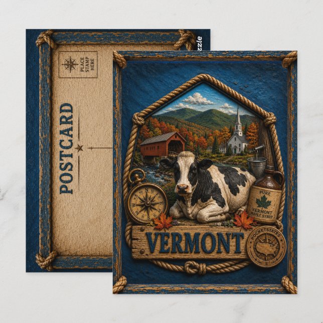 Postal Vermont Viajes Antiguos (Anverso / Reverso)