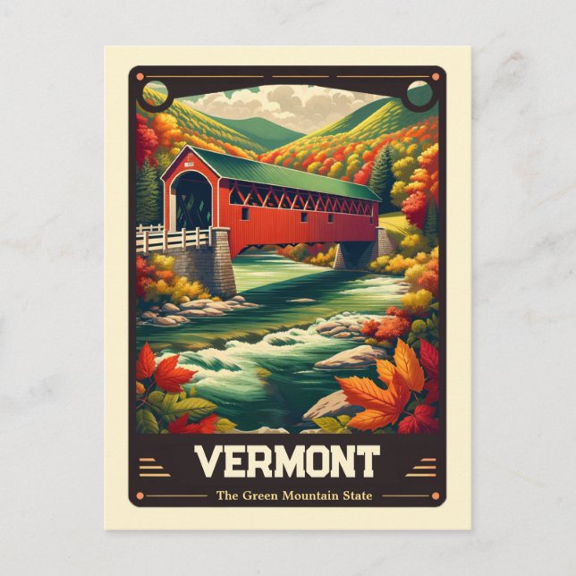 Postal Vermont | Vintage patriótico (Anverso)