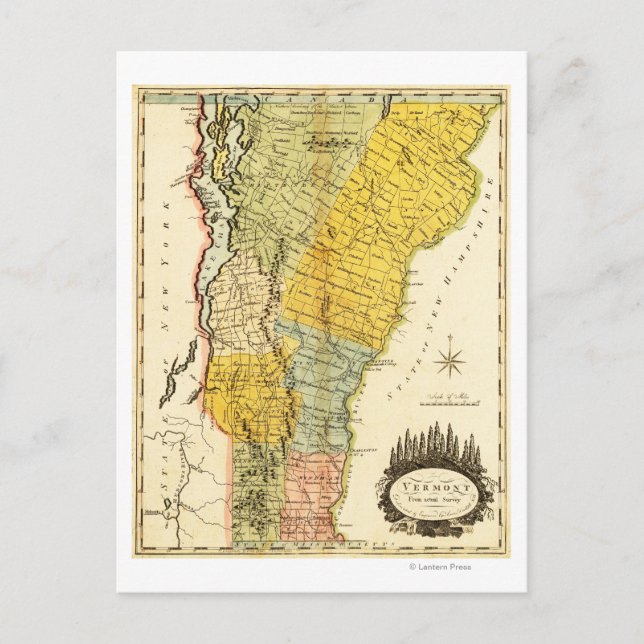 Postal VermontPanoramic MapVermont (Anverso)