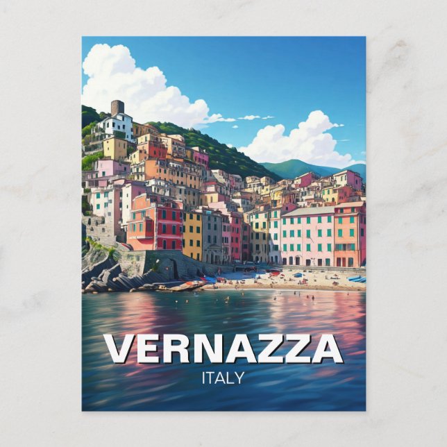 Postal Vernazza, Cinqua Terra Magnet (Anverso)