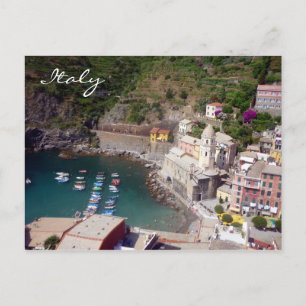 Postal vernazza harbour italy