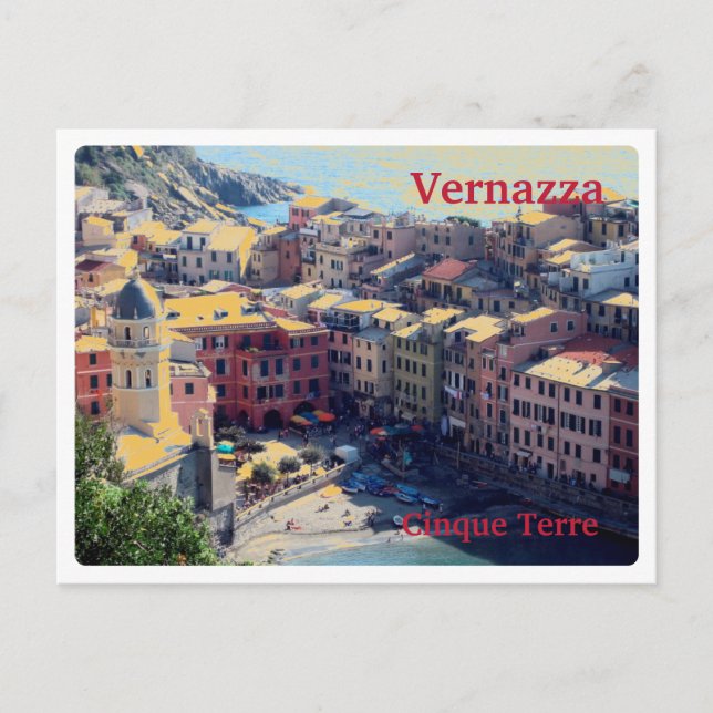 Postal VERNAZZA Italia - Cinque Terre - Postcard PANORAMA (Anverso)