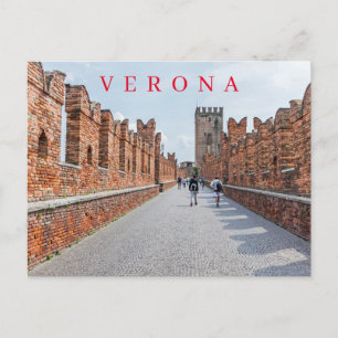 Postal Verona Castelvecchio Bridge walway view postcard