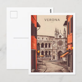Postal Verona Italia Famoso lugar de viaje