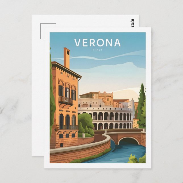 Postal Verona Italia Famoso lugar de viaje (Anverso / Reverso)