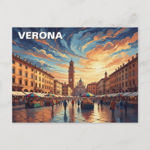 Postal Verona Italia Plaza Viajes