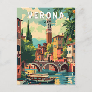 Postal Verona Italia Viaje Arte Vintage