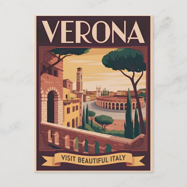 Postal Verona Italia vintage (Anverso)