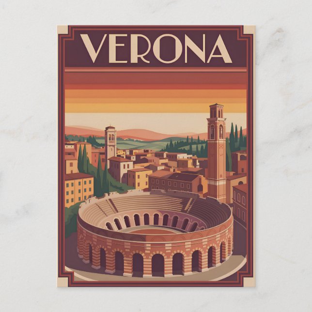 Postal Verona Italia vintage (Anverso)