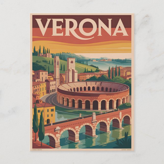 Postal Verona Italy vintage (Anverso)