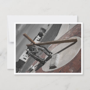 Postal Verónica limpia la cara de Jesús