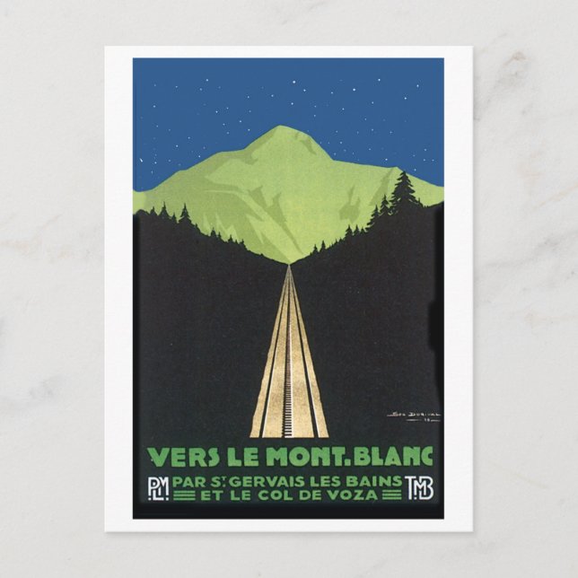 Postal Vers Le Mont. Blanc (Anverso)