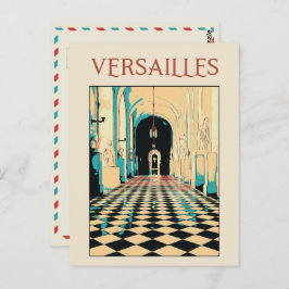 Postal Versailles château ilustracion Francia Postcard