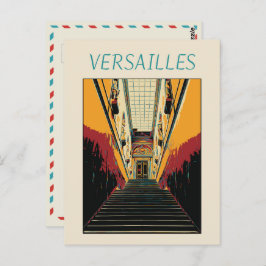 Postal Versailles château ilustracion Francia Postcard