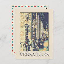 Versailles château ilustracion Francia Postcard