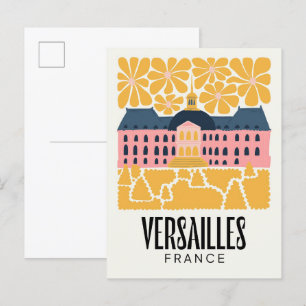 Postal Versailles Francia abstracto viaje floral