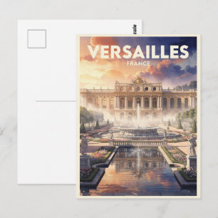 Postal Versalles Francia Viaje Antiguo