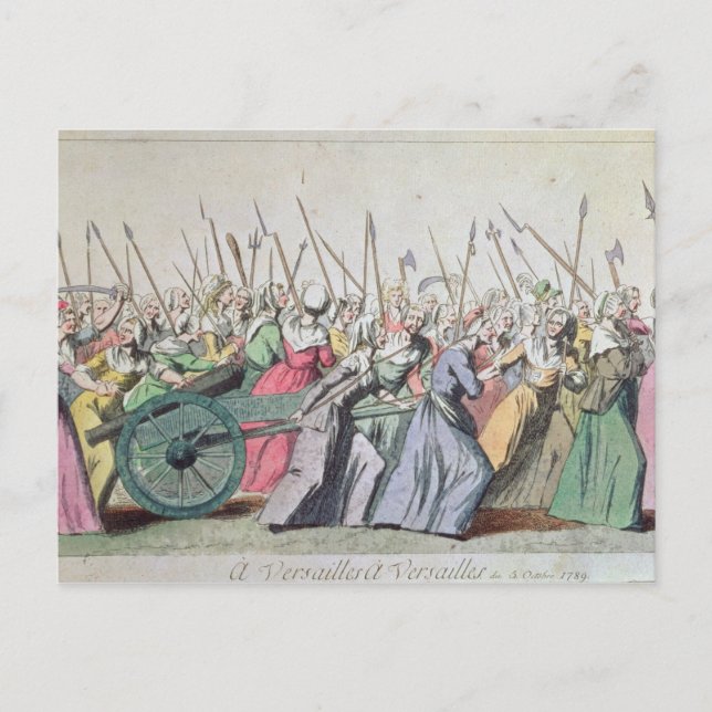Postal Versalles, la marcha de las mujeres de Versalles (Anverso)