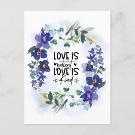 Postal Versículo bíblico 1 Corintios 13:4 El amor es paci