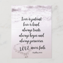 Postal Versículo Bíblico de Amor es Paciente Boda en la P